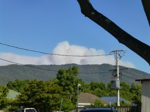 Smoke from fire north of Bright