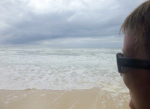 Driving along Fraser Island beach