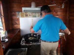 Master churros maker in action